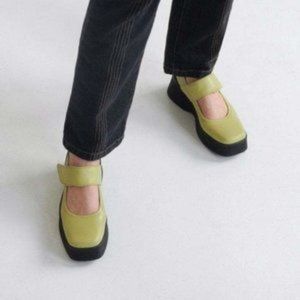 PALOMA WOOL Miguelita Platform Mary Janes in Green and Black Sz 41